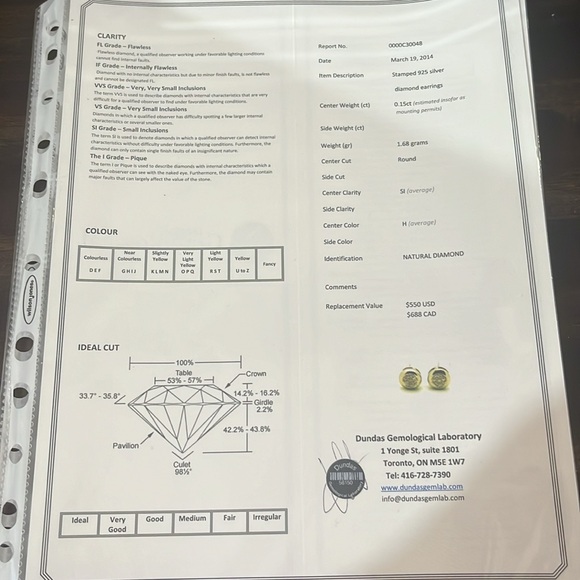 Sterling silver diamond earrings - Picture 5 of 7